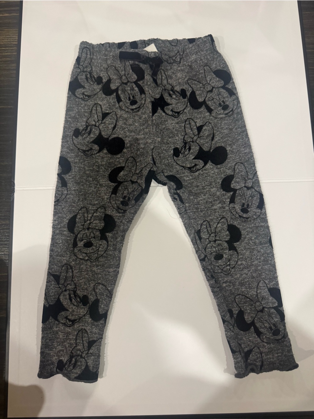 Zara Gray Minnie Mouse Print Knit Leggings